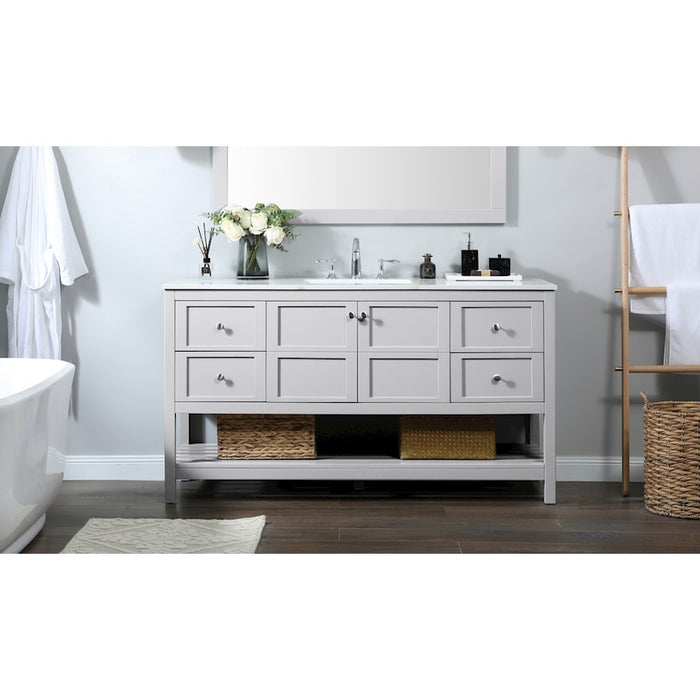 Elegant Kitchen/Bath Theo 60" Single Bathroom Vanity, Grey