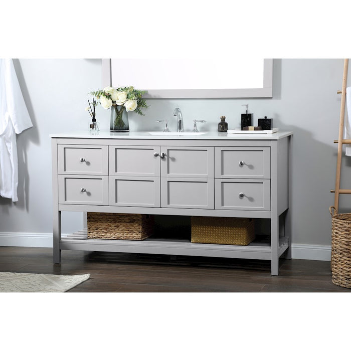 Elegant Kitchen/Bath Theo 60" Single Bathroom Vanity, Grey