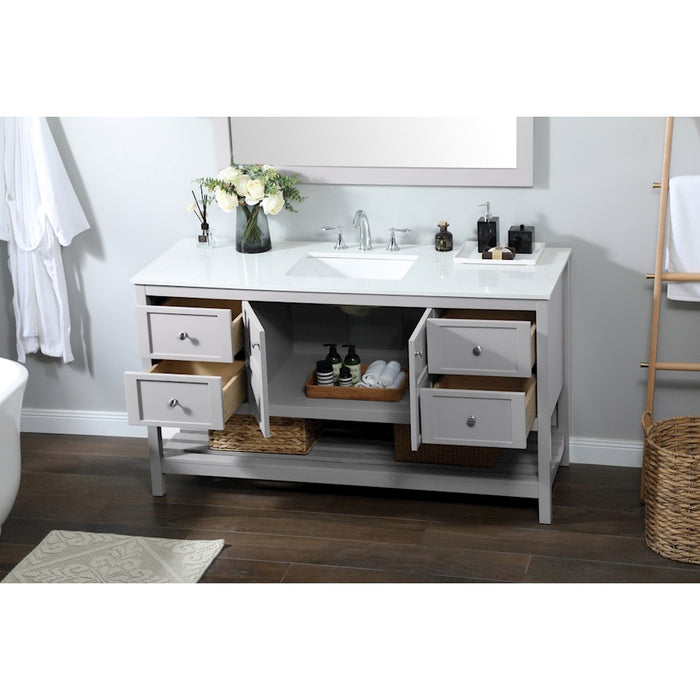 Elegant Kitchen/Bath Theo 60" Single Bathroom Vanity, Grey