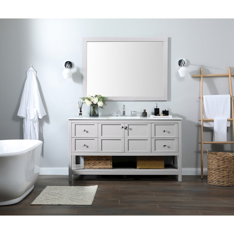 Elegant Kitchen/Bath Theo 60" Single Bathroom Vanity, Grey