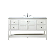 Elegant Kitchen/Bath Theo 60" Single Bathroom Vanity, White - VF16460WH