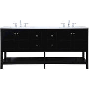 Elegant Kitchen/Bath Theo 72" Double Bathroom Vanity, Black - VF16472DBK