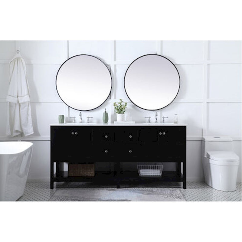 Elegant Kitchen/Bath Theo 72" Double Bathroom Vanity, Black
