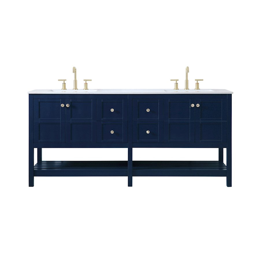 Elegant Kitchen/Bath Theo 72" Double Bathroom Vanity, Blue - VF16472DBL