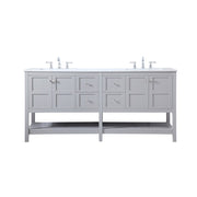 Elegant Kitchen/Bath Theo 72" Double Bathroom Vanity, Gray - VF16472DGR