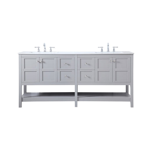 Elegant Kitchen/Bath Theo 72" Double Bathroom Vanity, Gray - VF16472DGR