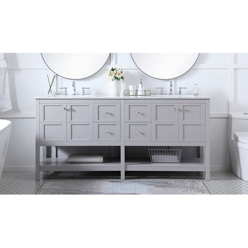 Elegant Kitchen/Bath Theo 72" Double Bathroom Vanity, Gray