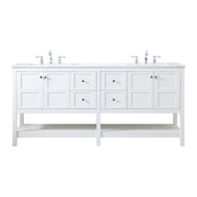 Elegant Kitchen/Bath Theo 72" Double Bathroom Vanity, White - VF16472DWH