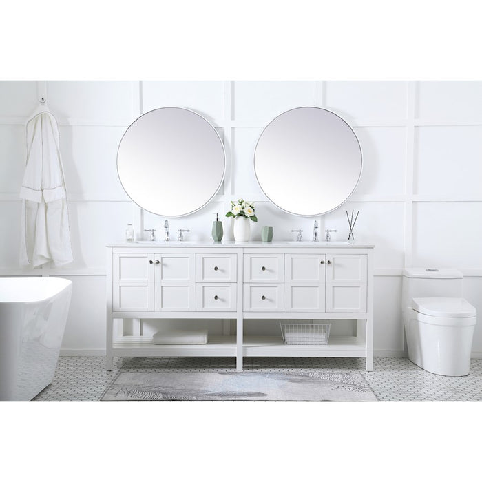 Elegant Kitchen/Bath Theo 72" Double Bathroom Vanity, White