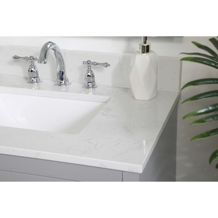 Elegant Moore 30" Single Bathroom Vanity, Grey/Backsplash