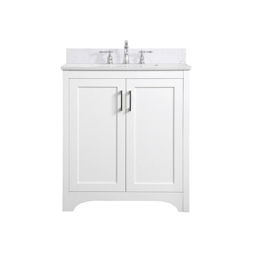 Elegant Moore 30" Single Bathroom Vanity, White/Backsplash - VF17030WH-BS