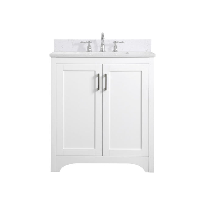Elegant Moore 30" Single Bathroom Vanity, White/Backsplash - VF17030WH-BS