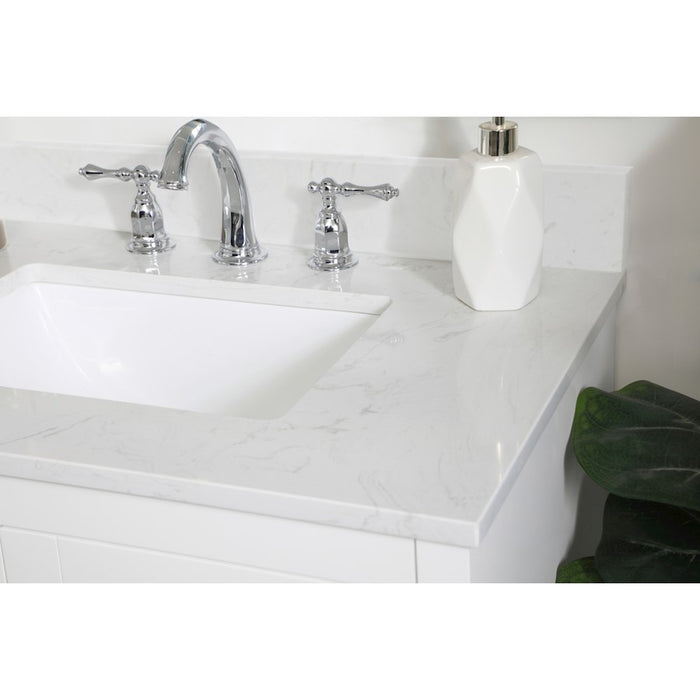 Elegant Moore 30" Single Bathroom Vanity, White/Backsplash