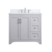 Elegant Moore 36" Single Bathroom Vanity, Grey/Backsplash - VF17036GR-BS