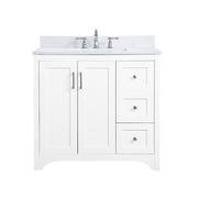 Elegant Moore 36" Single Bathroom Vanity, White/Backsplash - VF17036WH-BS