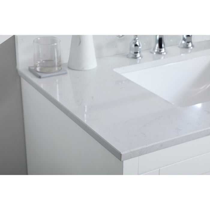 Elegant Moore 36" Single Bathroom Vanity, White/Backsplash