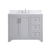 Elegant Moore 42" Single Bathroom Vanity, Grey/Backsplash - VF17042GR-BS