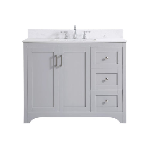Elegant Moore 42" Single Bathroom Vanity, Grey/Backsplash - VF17042GR-BS