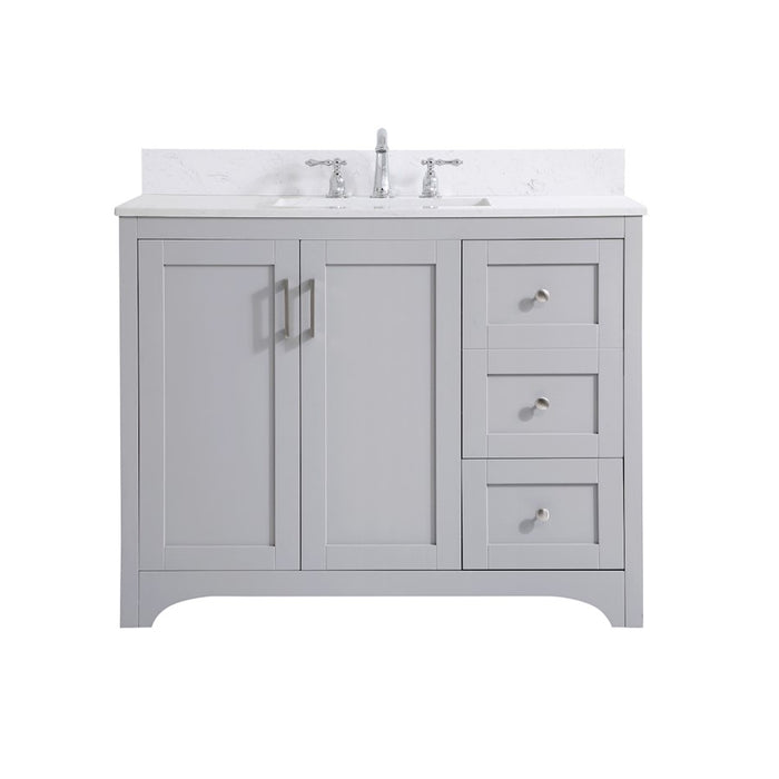 Elegant Moore 42" Single Bathroom Vanity, Grey/Backsplash - VF17042GR-BS