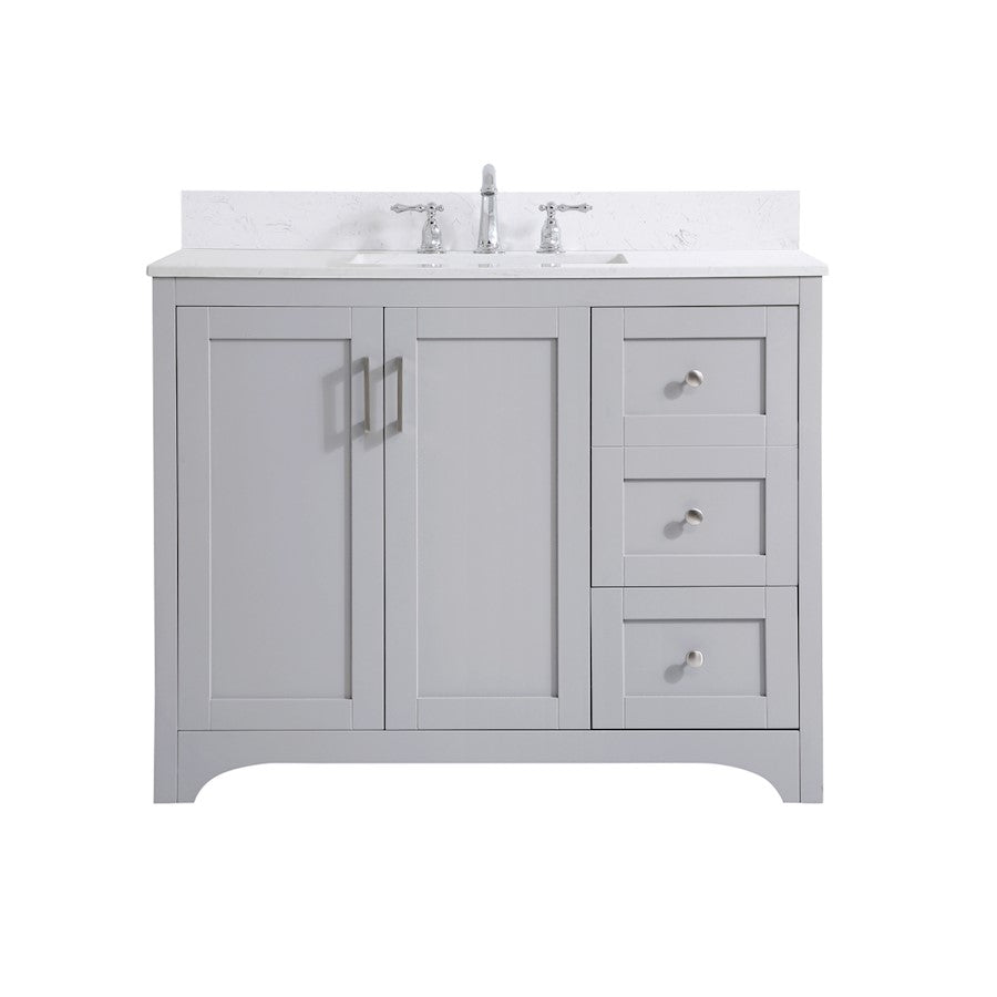 Elegant Moore 42" Single Bathroom Vanity, Grey/Backsplash - VF17042GR-BS