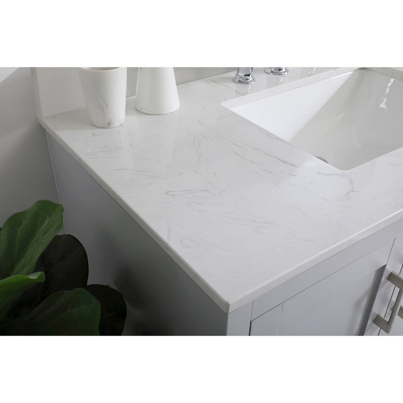 Elegant Moore 42" Single Bathroom Vanity, Grey/Backsplash