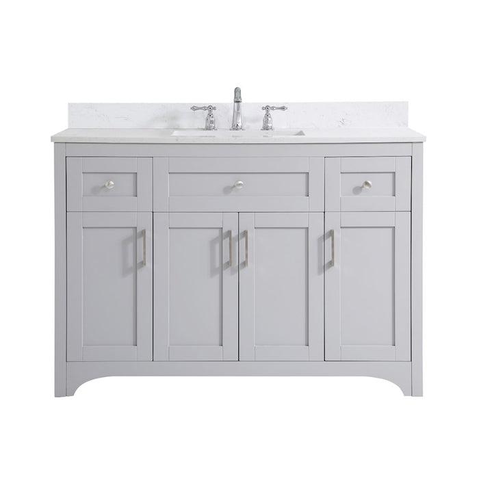 Elegant Moore 48" Single Bathroom Vanity, Grey/Backsplash - VF17048GR-BS