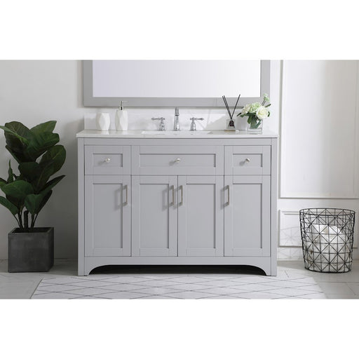 Elegant Moore 48" Single Bathroom Vanity, Grey/Backsplash