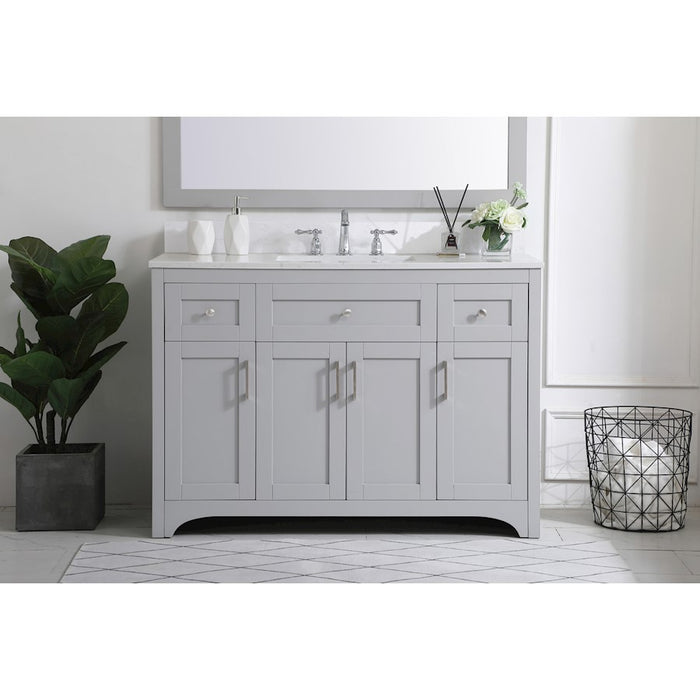 Elegant Moore 48" Single Bathroom Vanity, Grey/Backsplash