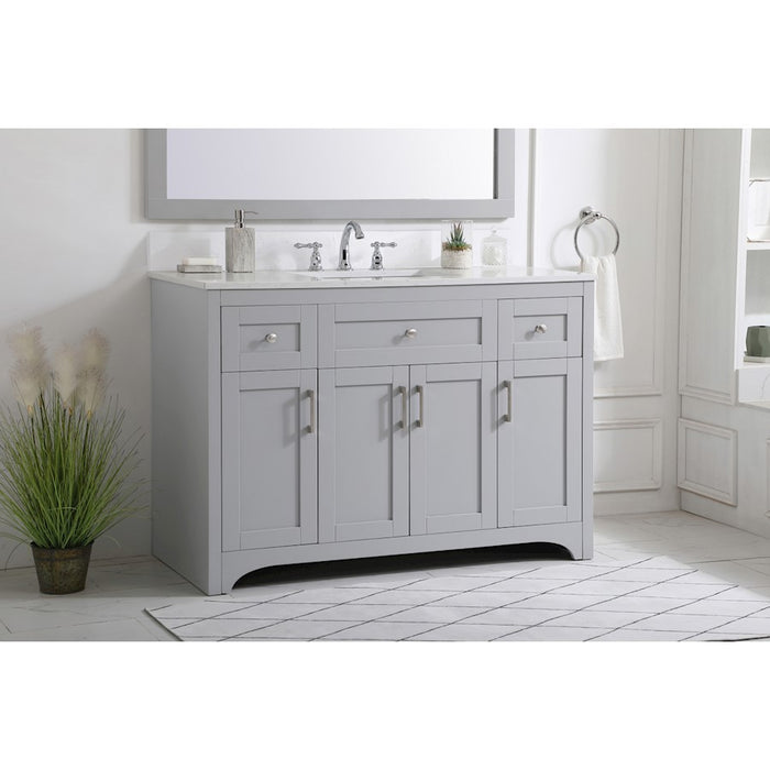 Elegant Moore 48" Single Bathroom Vanity, Grey/Backsplash