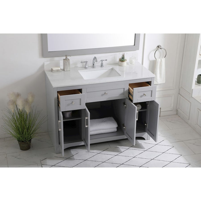 Elegant Moore 48" Single Bathroom Vanity, Grey/Backsplash