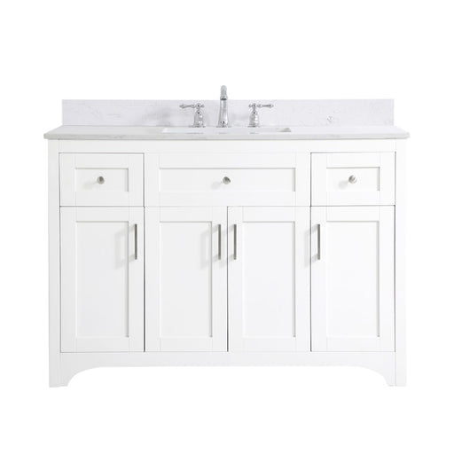 Elegant Moore 48" Single Bathroom Vanity, White/Backsplash - VF17048WH-BS