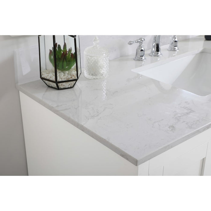 Elegant Moore 48" Single Bathroom Vanity, White/Backsplash