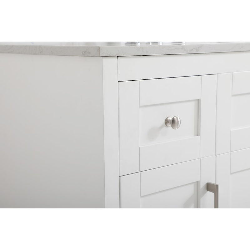 Elegant Moore 48" Single Bathroom Vanity, White/Backsplash