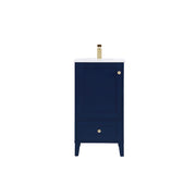 Elegant Kitchen/Bath Sommerville 18" Single Bathroom Vanity, Blue - VF18018BL