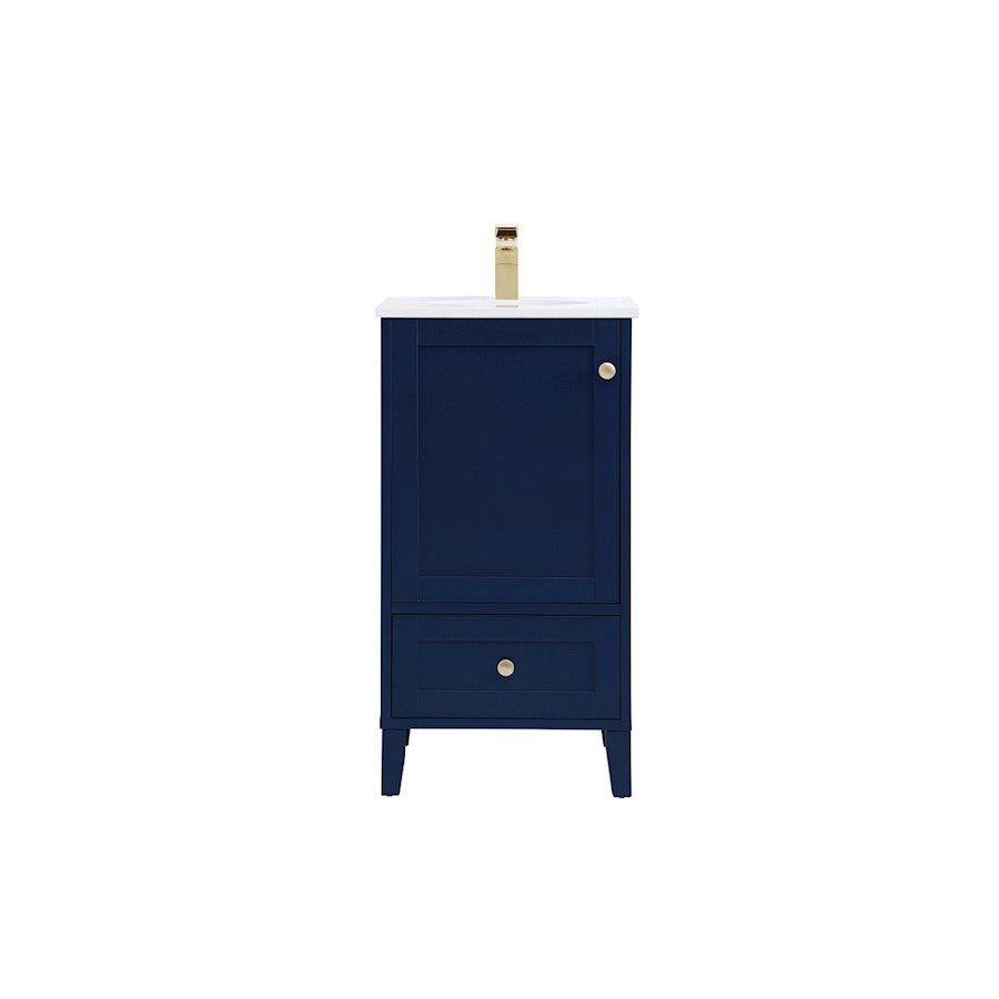 Elegant Kitchen/Bath Sommerville 18" Single Bathroom Vanity, Blue - VF18018BL