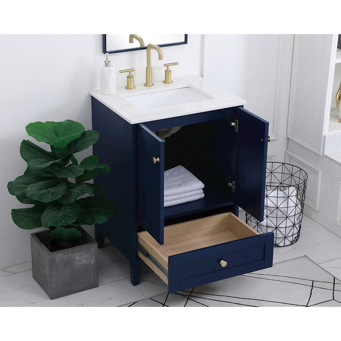 Elegant Kitchen/Bath Sommerville 24" Single Bathroom Vanity, Blue