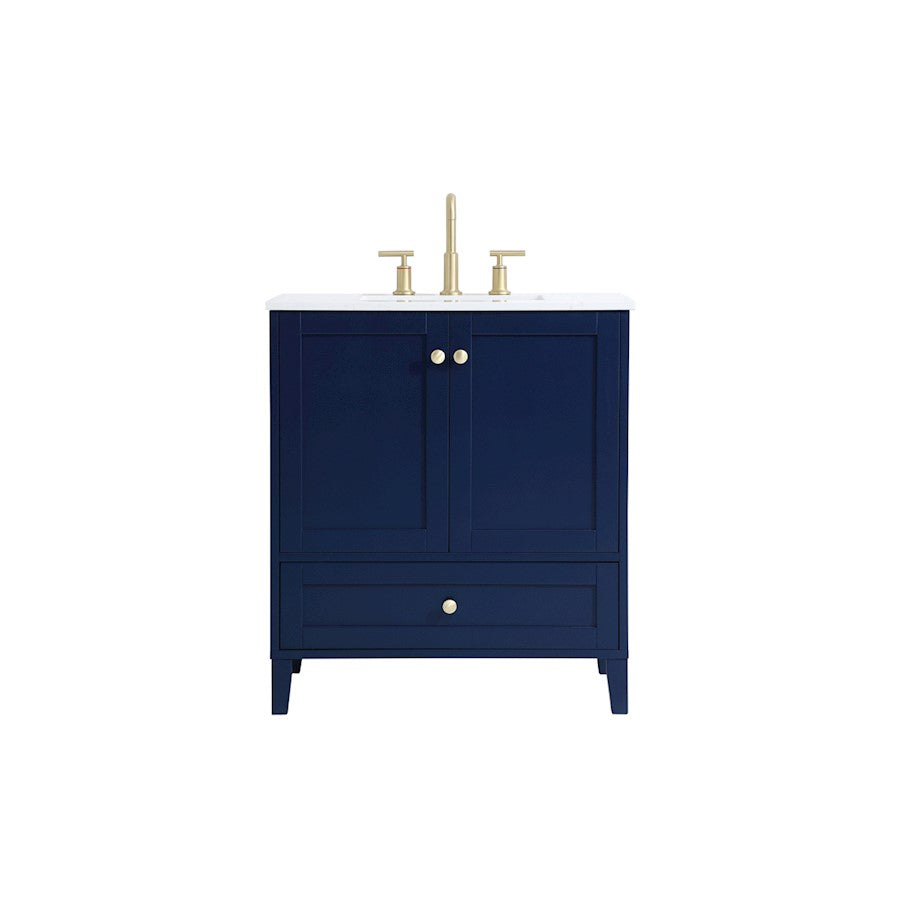 Elegant Kitchen/Bath Sommerville 30" Single Bathroom Vanity, Blue - VF18030BL