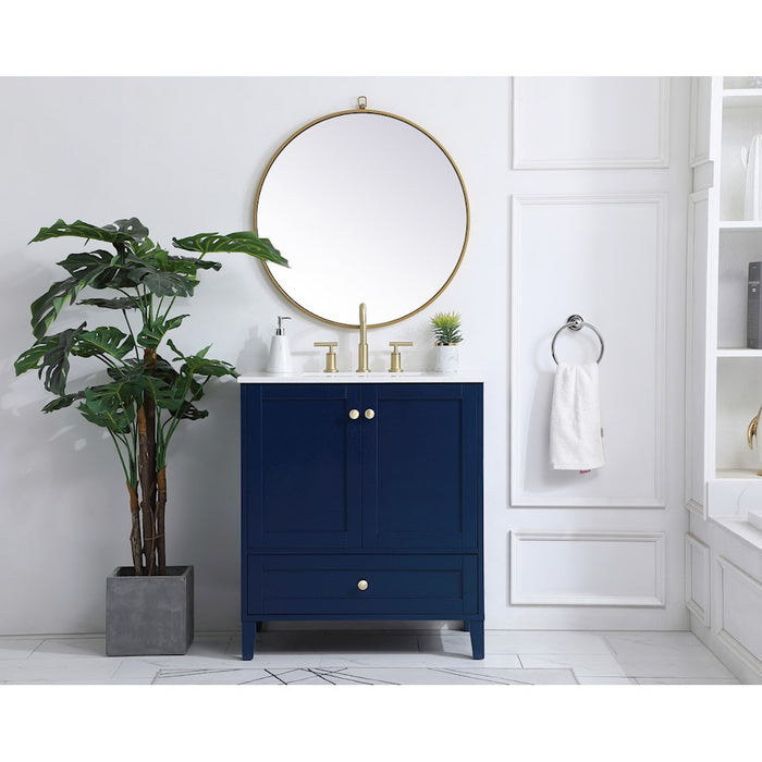 Elegant Kitchen/Bath Sommerville 30" Single Bathroom Vanity, Blue