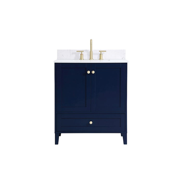Elegant Sommerville 30" Single Bathroom Vanity, Blue/Backsplash - VF18030BL-BS