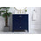 Elegant Sommerville 30" Single Bathroom Vanity, Blue/Backsplash