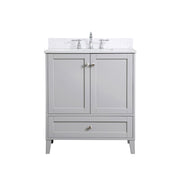 Elegant Sommerville 30" Single Bathroom Vanity, Grey/Backsplash - VF18030GR-BS