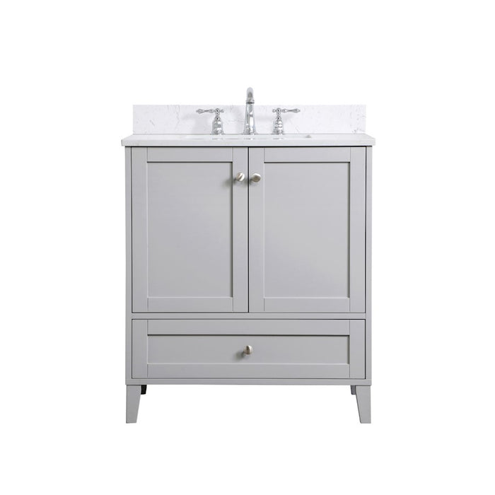 Elegant Sommerville 30" Single Bathroom Vanity, Grey/Backsplash - VF18030GR-BS