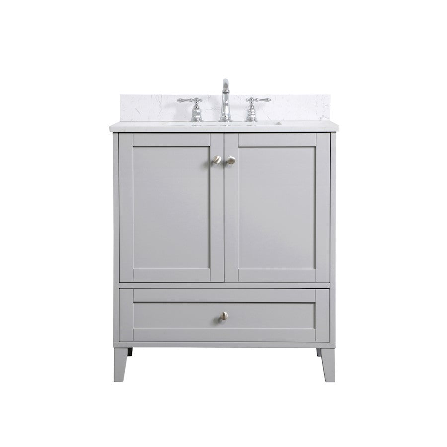 Elegant Sommerville 30" Single Bathroom Vanity, Grey/Backsplash - VF18030GR-BS