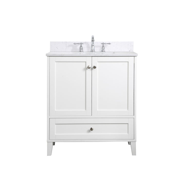 Elegant Sommerville 30" Single Bathroom Vanity, White/Backsplash - VF18030WH-BS