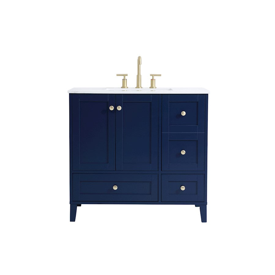 Elegant Kitchen/Bath Sommerville 36" Single Bathroom Vanity, Blue - VF18036BL