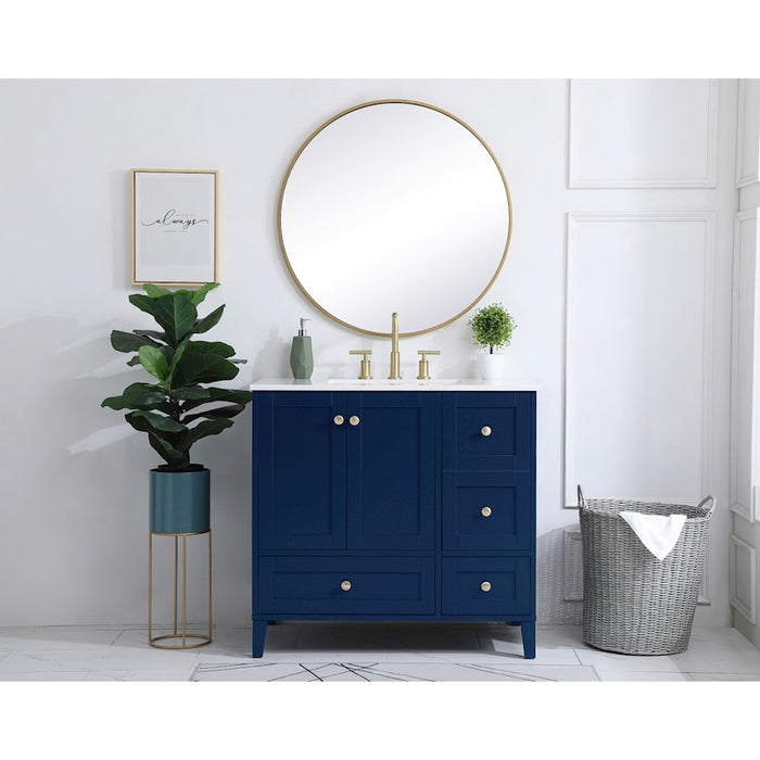 Elegant Kitchen/Bath Sommerville 36" Single Bathroom Vanity, Blue