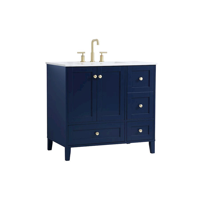 Elegant Kitchen/Bath Sommerville 36" Single Bathroom Vanity, Blue