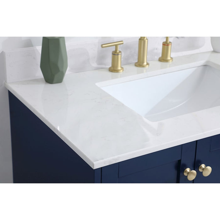 Elegant Sommerville 36" Single Bathroom Vanity, Blue/Backsplash