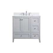 Elegant Sommerville 36" Single Bathroom Vanity, Grey/Backsplash - VF18036GR-BS