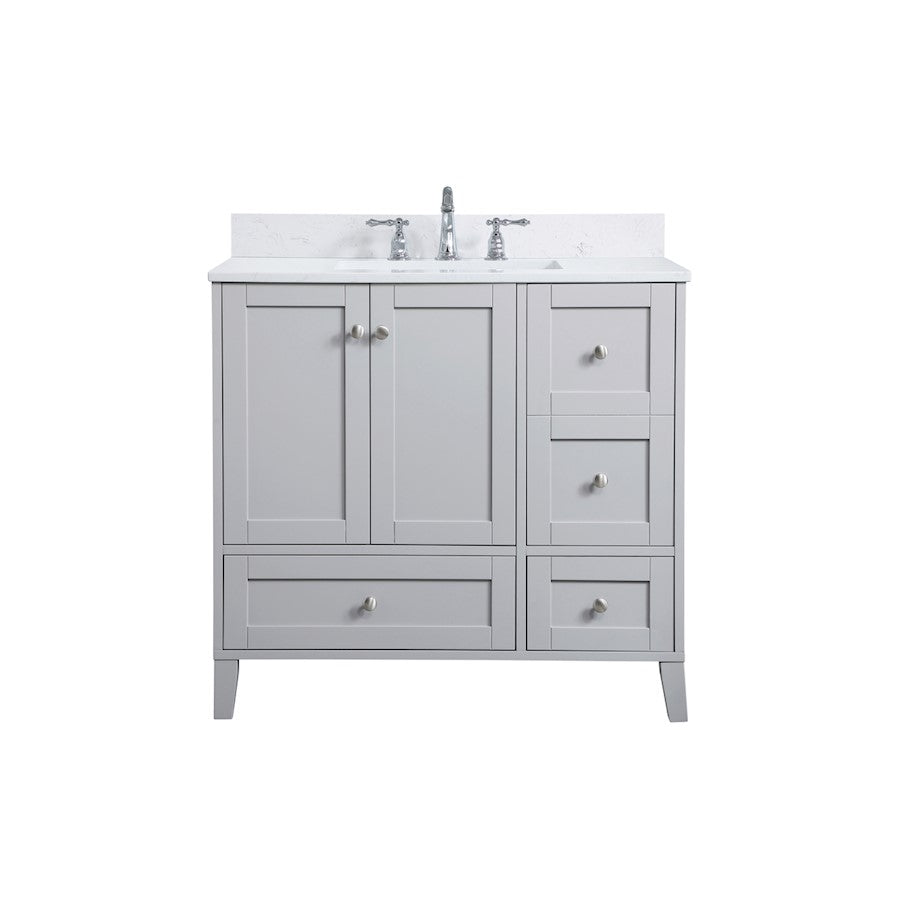 Elegant Sommerville 36" Single Bathroom Vanity, Grey/Backsplash - VF18036GR-BS